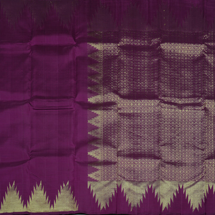 Hayagrivas Dark Purple Handloom Kanjivaram Silk Saree KBD1551A6-7