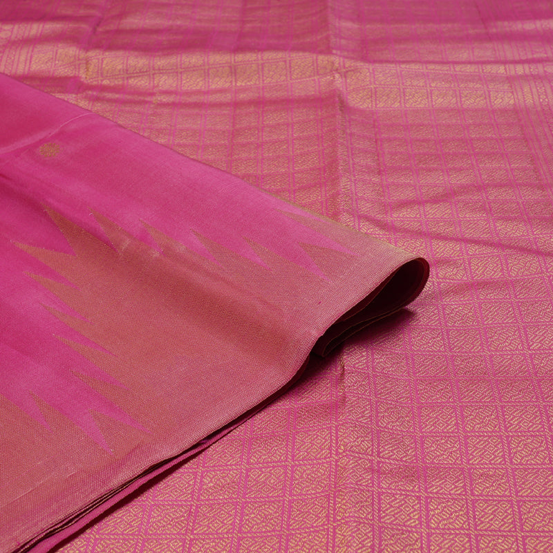 Hayagrivas Pink Handloom Kanjivaram Silk Saree KBD1551A8-1