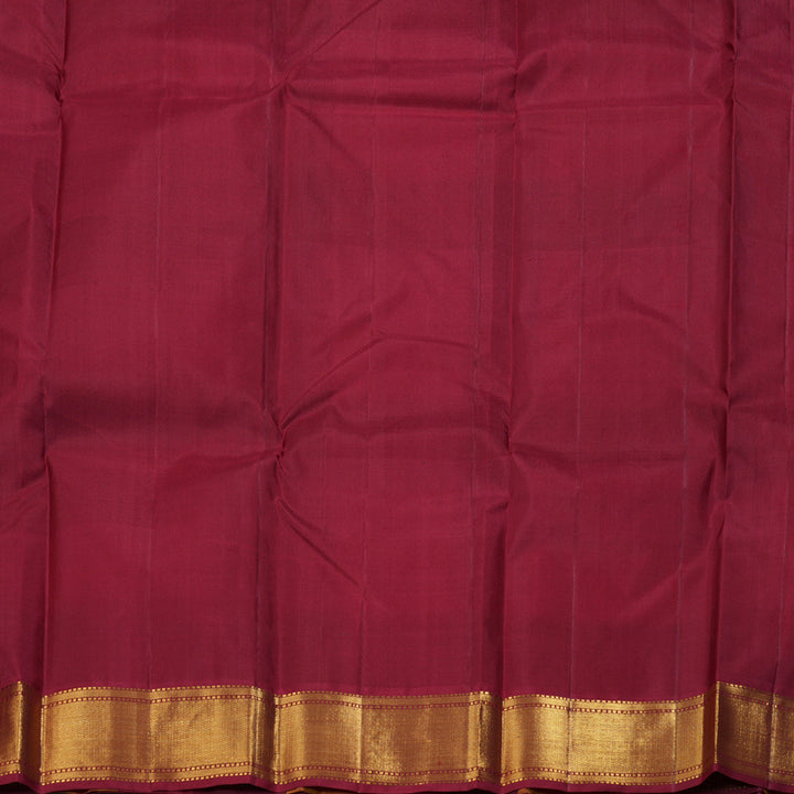 Hayagrivas Multi Color Checks Handloom Kanjivaram Silk Saree with Maroon Border KBD1552A3-2