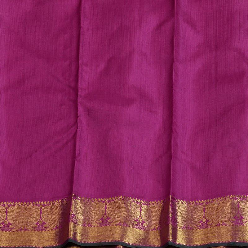 Hayagrivas Vintage Mandhalir Handloom Kanjivaram Silk Saree with Purplish Pink Border KBD1553A2-1