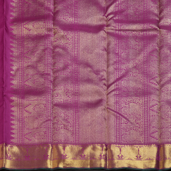 Hayagrivas Vintage Mandhalir Handloom Kanjivaram Silk Saree with Purplish Pink Border KBD1553A2-1