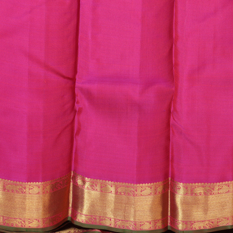 Hayagrivas Vintage Mandhalir Handloom Kanjivaram Silk Saree with Reddish Pink Border KBD1553A4-1