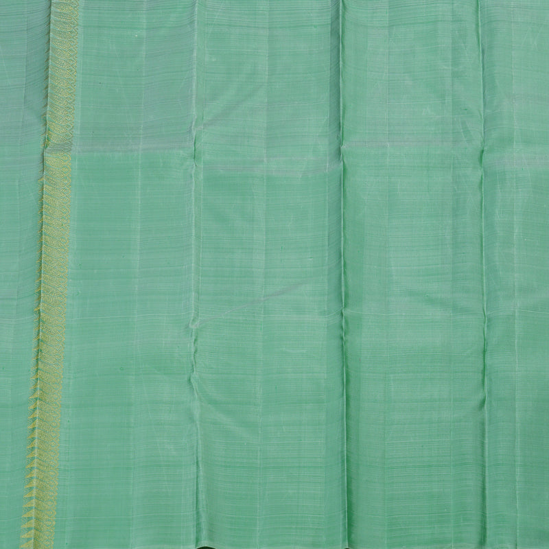 Hayagrivas Handloom Peacock Blue Kanjivaram Silk Saree with Pista Green Border KBD1554A10-2