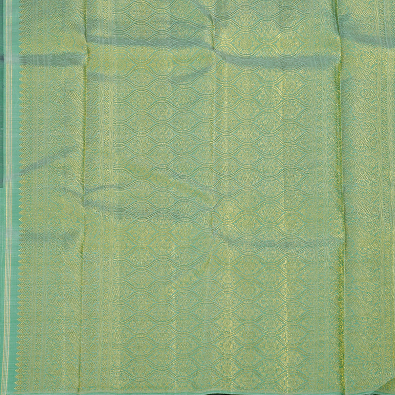 Hayagrivas Handloom Peacock Blue Kanjivaram Silk Saree with Pista Green Border KBD1554A10-2