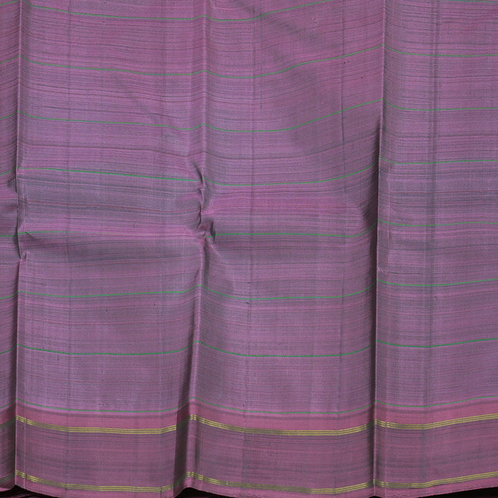 Hayagrivas Elegant Blue Handloom Kanjivaram Silk Saree with RoseWood Pink Border KBD1554A2-1