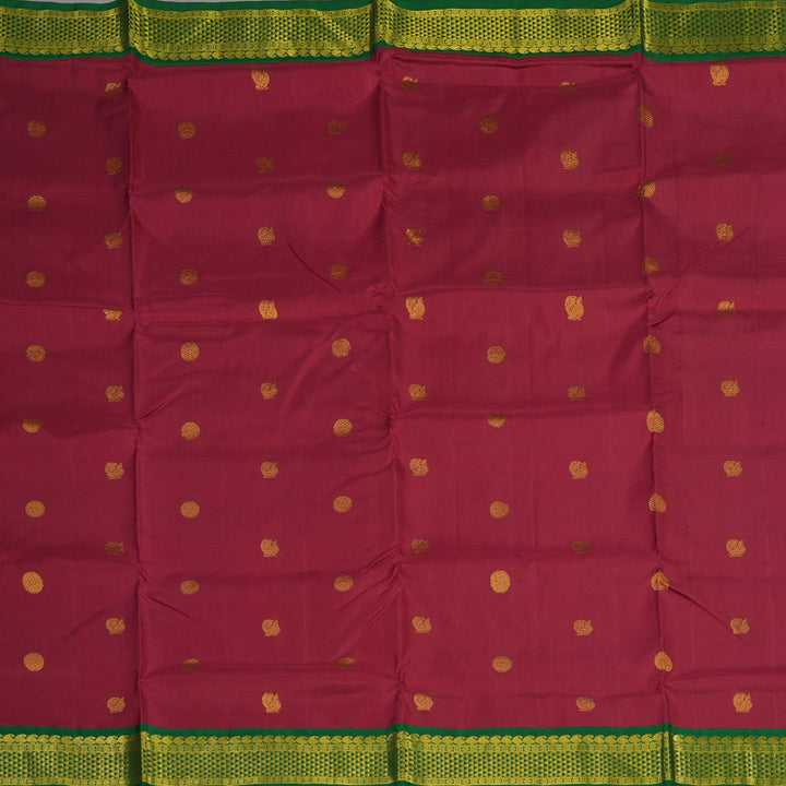 Hayagrivas Handloom Maroon Ten Yards Silk Madisar KBD1555A8-4