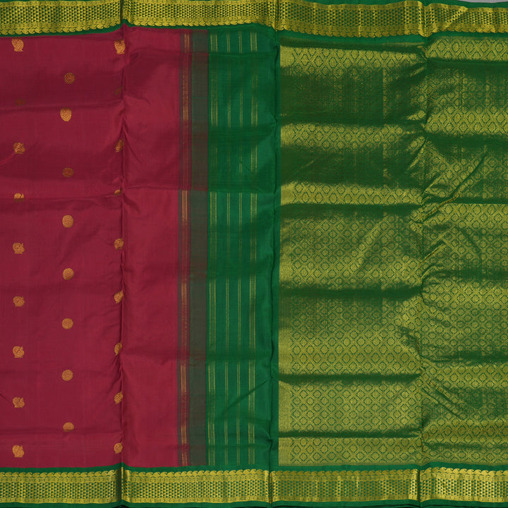 Hayagrivas Handloom Maroon Ten Yards Silk Madisar KBD1555A8-4