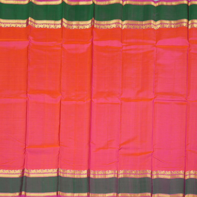Hayagrivas Orangish Pink Handloom Kanjivaram Silk Saree with Mandhalir Border KBD1557A2-10