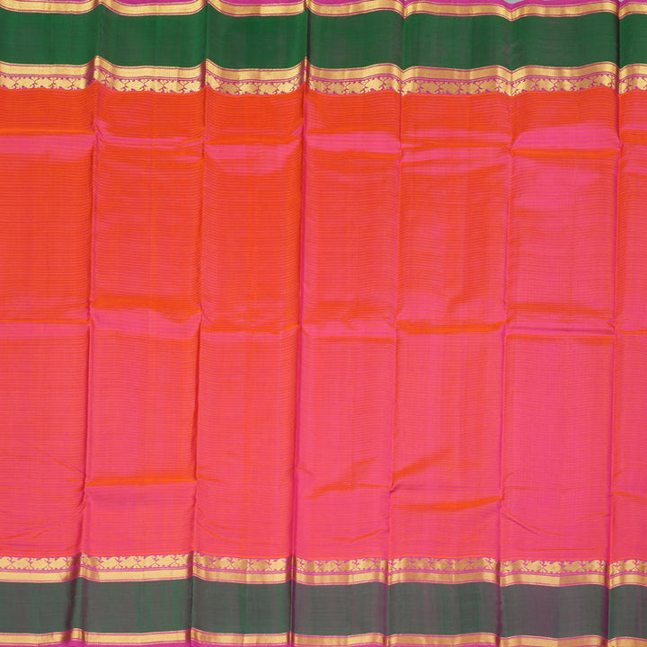 Hayagrivas Orangish Pink Handloom Kanjivaram Silk Saree with Mandhalir Border KBD1557A2-10