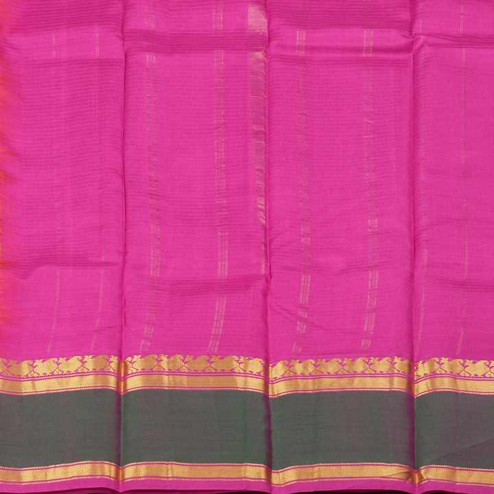Hayagrivas Orangish Pink Handloom Kanjivaram Silk Saree with Mandhalir Border KBD1557A2-10