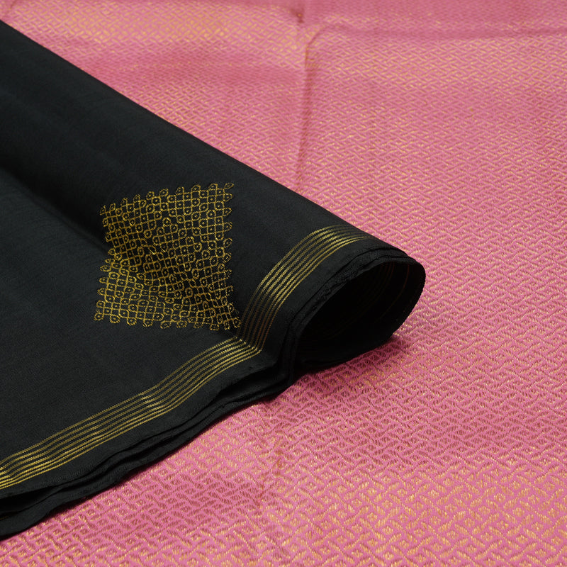 Hayagrivas Handloom Black Kanjivaram Silk Saree KBD1560A3-3