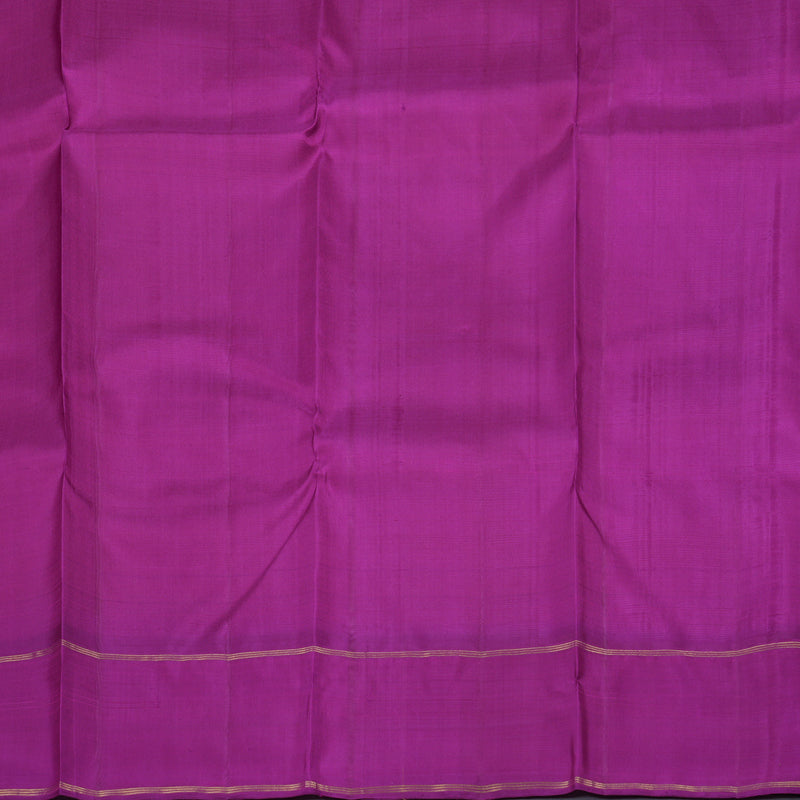Hayagrivas Mango Yellow Handloom Kanjivaram Silk Saree with Purple Border KBD1560A4-1