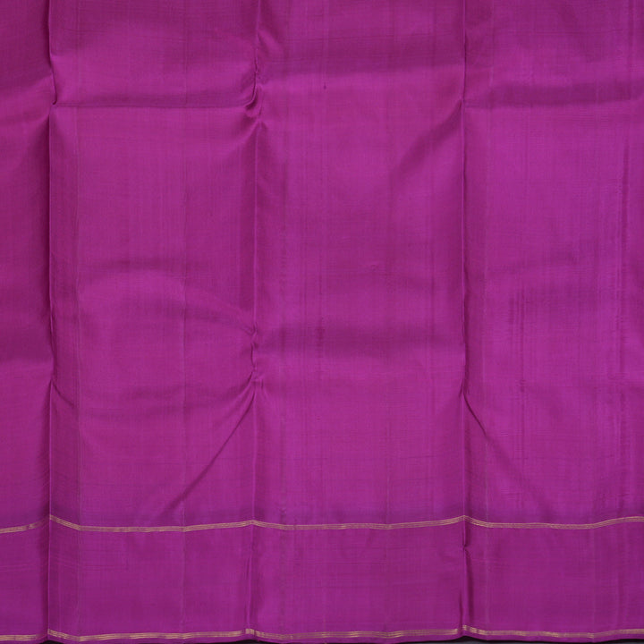 Hayagrivas Mango Yellow Handloom Kanjivaram Silk Saree with Purple Border KBD1560A4-1