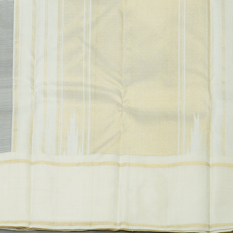 Hayagrivas Handloom Black Kanjivaram Silk Saree with Milk White Border KBD1560A4-6