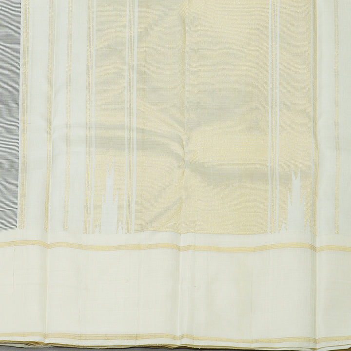Hayagrivas Handloom Black Kanjivaram Silk Saree with Milk White Border KBD1560A4-6