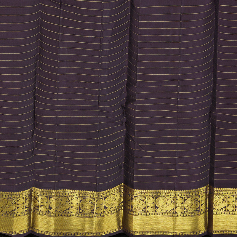 Hayagrivas Peach Pink Handloom Kanjivaram Silk Saree with Dark Brown Border-KBD1561A1-1
