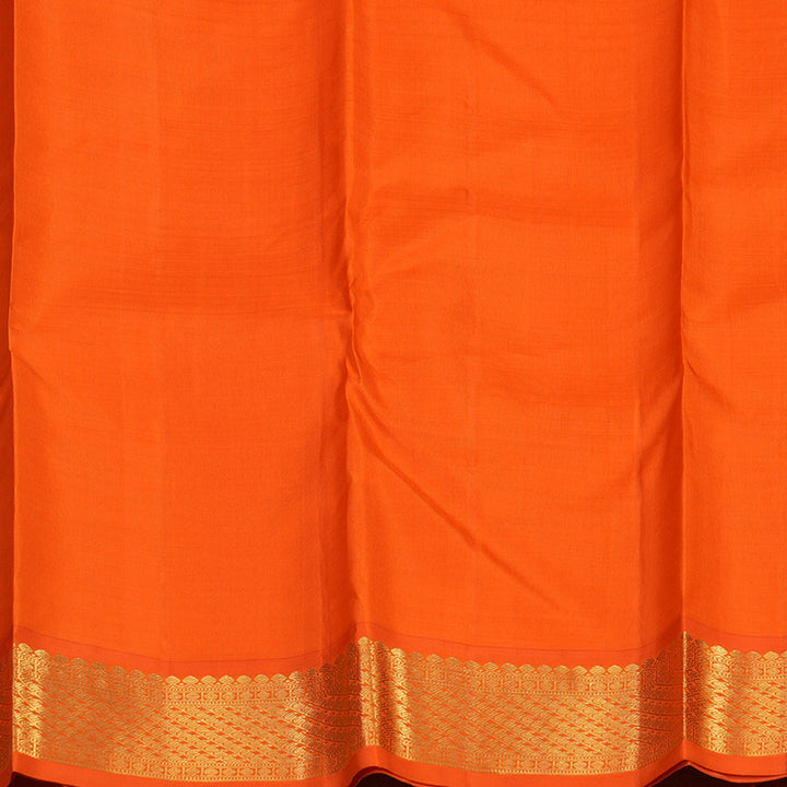 Hayagrivas Handloom Sandal Kanjivaram Silk Saree with Orange Border KBD1561A1-2