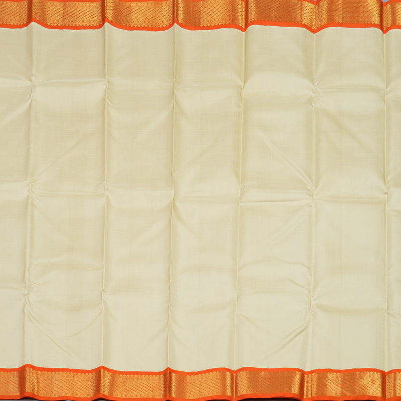 Hayagrivas Handloom Sandal Kanjivaram Silk Saree with Orange Border KBD1561A1-2