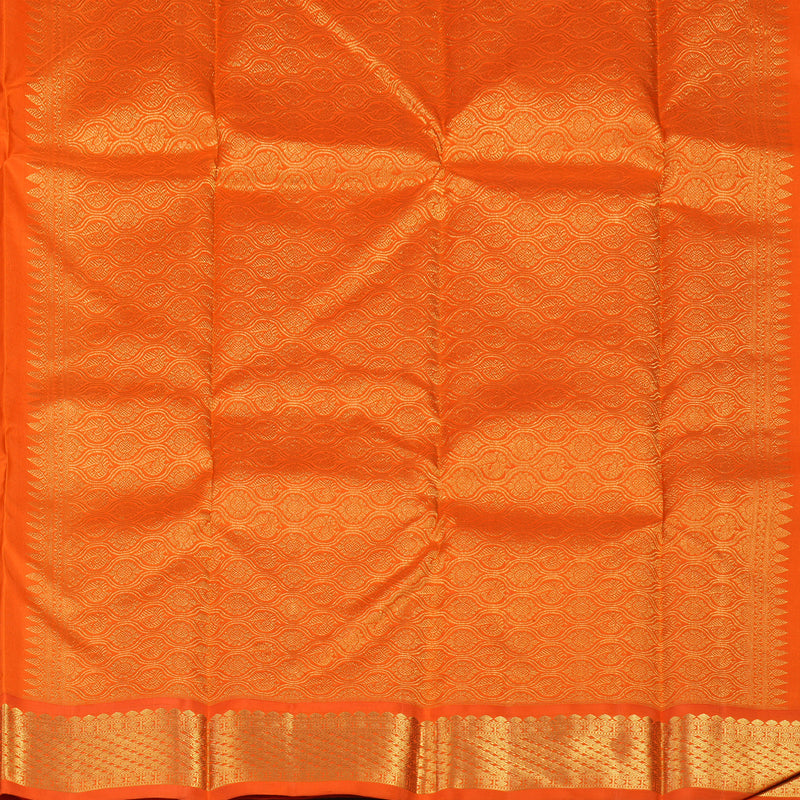 Hayagrivas Handloom Sandal Kanjivaram Silk Saree with Orange Border KBD1561A1-2