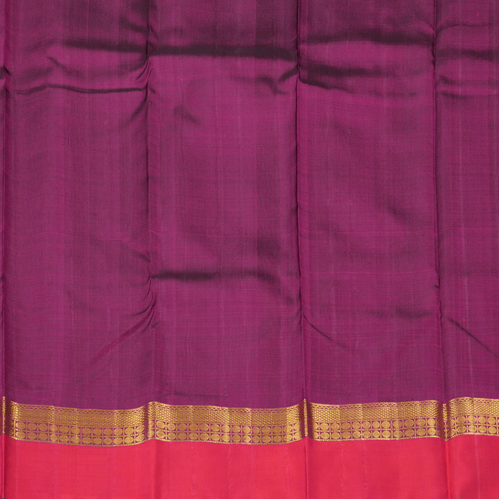 Hayagrivas Mustard Handloom Kanjivaram Silk Saree with Orangish Pink Border-KBD1562A6-1