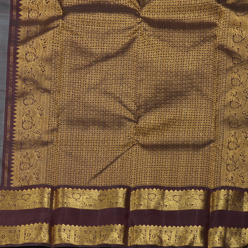 Hayagrivas Sea Blue Handloom Kanjivaram Silk Saree with Wine Maroon Border KBD1566A1-1