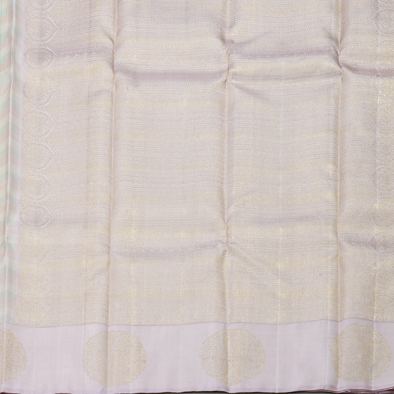 Hayagrivas Multi Color Checks Handloom Kanjivaram Silk Saree with Baby Pink Border KBD1570A2-1