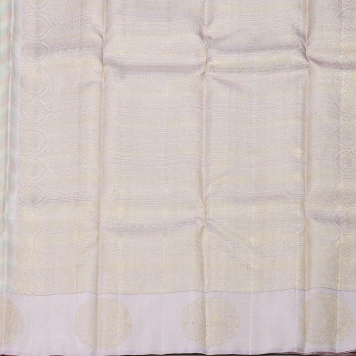 Hayagrivas Multi Color Checks Handloom Kanjivaram Silk Saree with Baby Pink Border KBD1570A2-1