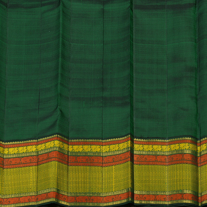 Hayagrivas Handloom Pure Kanjivaram Silk Saree in Eye-catching Sea Blue KBD1570A4-1