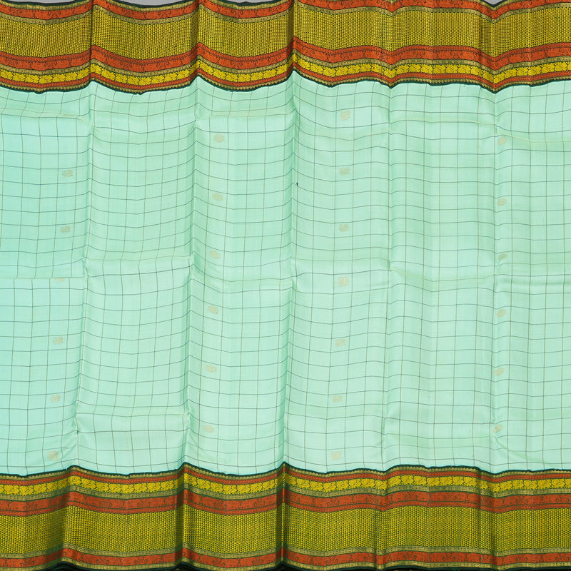 Hayagrivas Handloom Pure Kanjivaram Silk Saree in Eye-catching Sea Blue KBD1570A4-1