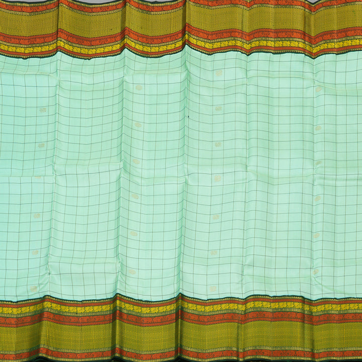 Hayagrivas Handloom Pure Kanjivaram Silk Saree in Eye-catching Sea Blue KBD1570A4-1