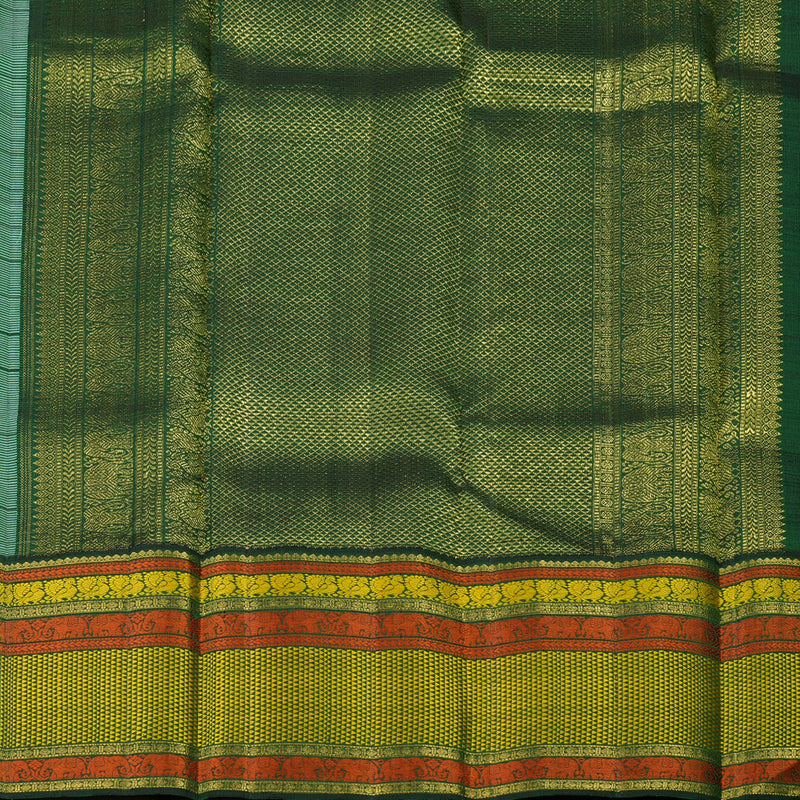 Hayagrivas Handloom Pure Kanjivaram Silk Saree in Eye-catching Sea Blue KBD1570A4-1