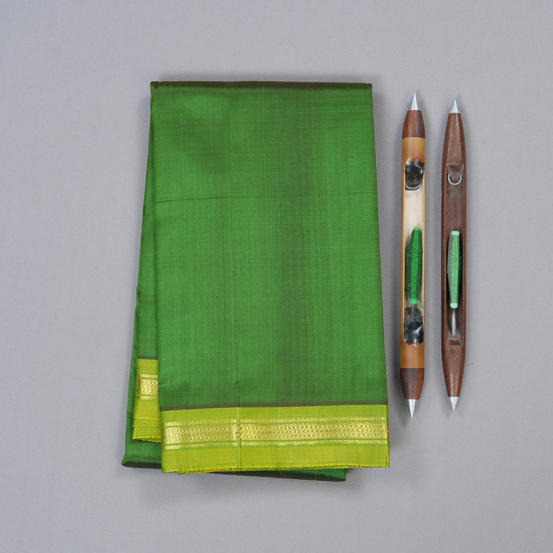 Hayagrivas Handloom Kanjivaram Silk Saree in Classic Bottle Green KBD1579A2-10