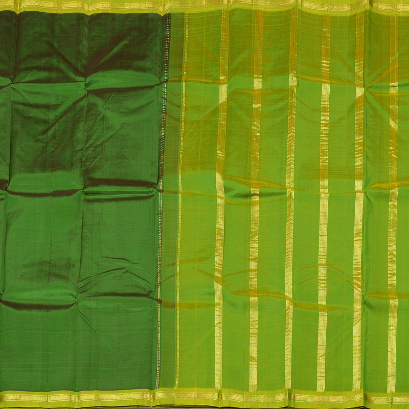 Hayagrivas Handloom Kanjivaram Silk Saree in Classic Bottle Green KBD1579A2-10