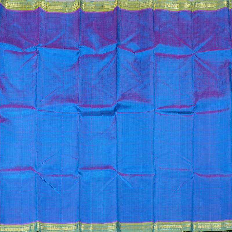 Hayagrivas Handloom Kanjivaram Silk Saree in Refreshing Dual Toned Blue KBD1579A2-13