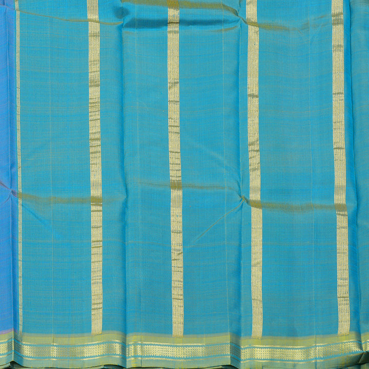 Hayagrivas Handloom Kanjivaram Silk Saree in Refreshing Dual Toned Blue KBD1579A2-13