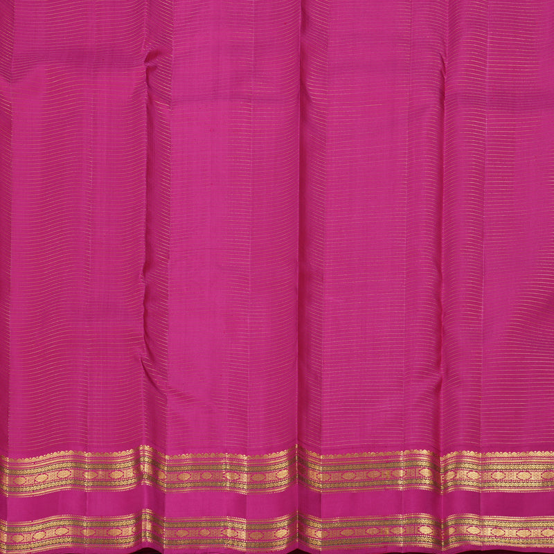 Hayagrivas Mustard Yellow Handloom Kanjivaram Silk Saree with Pink Border KBD1581A1-2