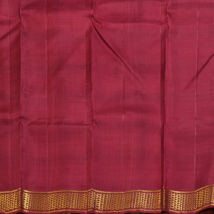 Hayagrivas Multi Color Checks Handloom Kanjivaram Silk Saree with Maroon Border KBD1594A1-1