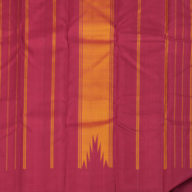 Hayagrivas Honey Mustard Handloom Kanjivaram Silk Saree with Maroon Border KBD1594A4-1