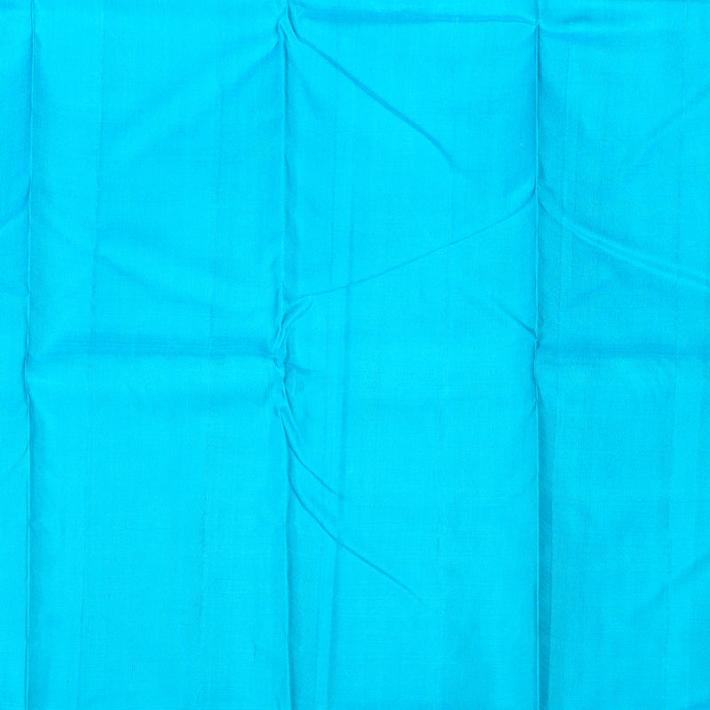 Hayagrivas Light Sky Blue Handloom Kanjivaram Silk Saree with Sky Blue Border KBD1594A4-4