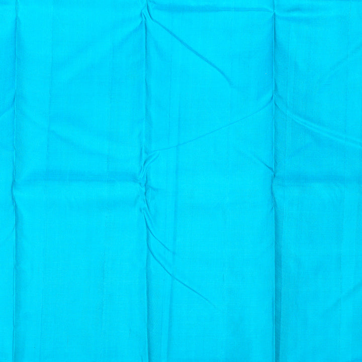 Hayagrivas Light Sky Blue Handloom Kanjivaram Silk Saree with Sky Blue Border KBD1594A4-4