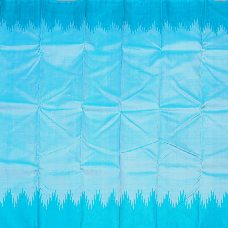 Hayagrivas Light Sky Blue Handloom Kanjivaram Silk Saree with Sky Blue Border KBD1594A4-4