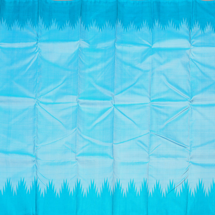 Hayagrivas Light Sky Blue Handloom Kanjivaram Silk Saree with Sky Blue Border KBD1594A4-4