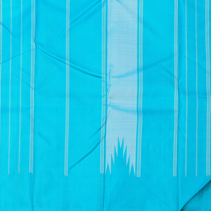 Hayagrivas Light Sky Blue Handloom Kanjivaram Silk Saree with Sky Blue Border KBD1594A4-4