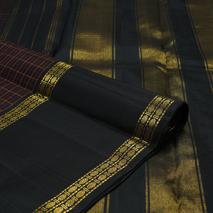 Hayagrivas Handloom Black Kanjivaram Silk Saree KBD1594A5-14