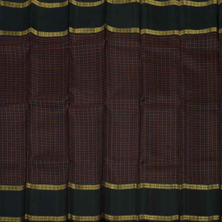 Hayagrivas Handloom Black Kanjivaram Silk Saree KBD1594A5-14