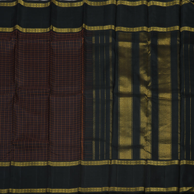 Hayagrivas Handloom Black Kanjivaram Silk Saree KBD1594A5-14