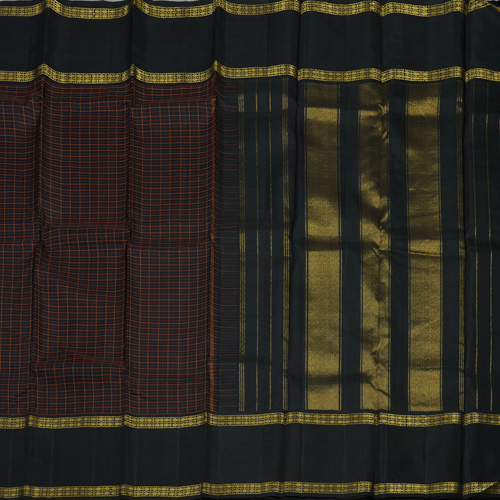 Hayagrivas Handloom Black Kanjivaram Silk Saree KBD1594A5-14