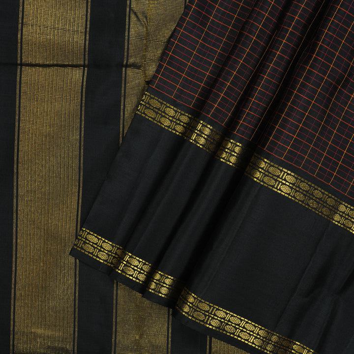 Hayagrivas Handloom Black Kanjivaram Silk Saree KBD1594A5-14