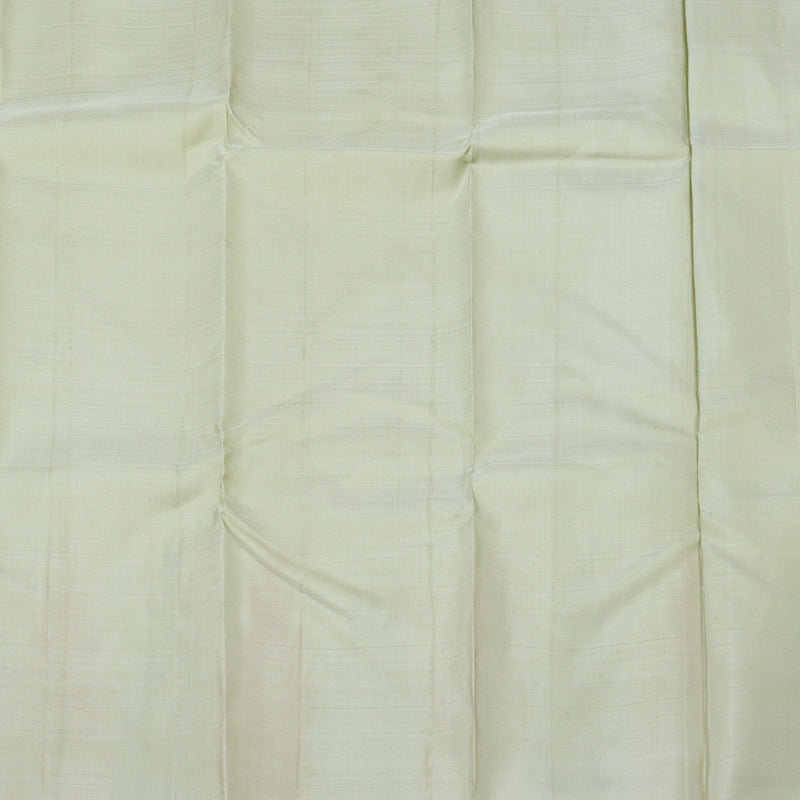 Hayagrivas Half White Handloom Kanjivaram Silk Saree with Grey With Peach Orange Border KBD1594A5-3