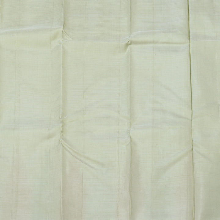Hayagrivas Half White Handloom Kanjivaram Silk Saree with Grey With Peach Orange Border KBD1594A5-3
